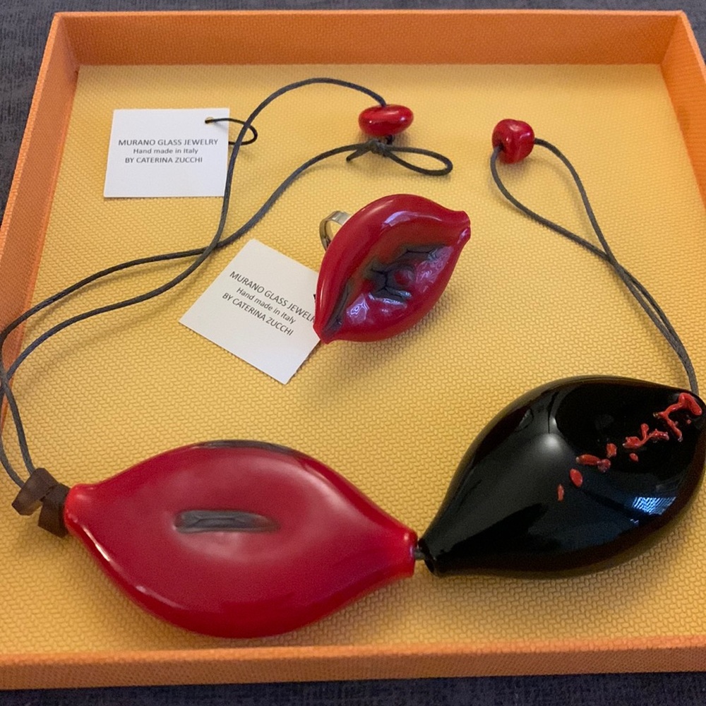 CHUNKY hand blown Murano Glass Necklace